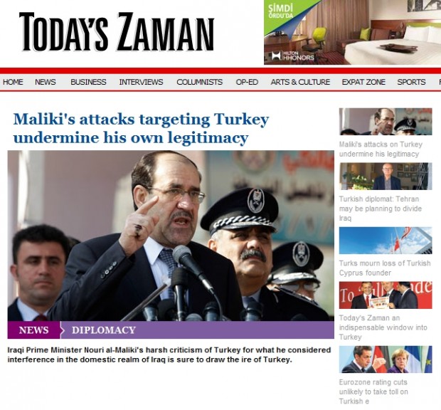 Maliki's attacks targeting Turkey undermine his own legitimacy