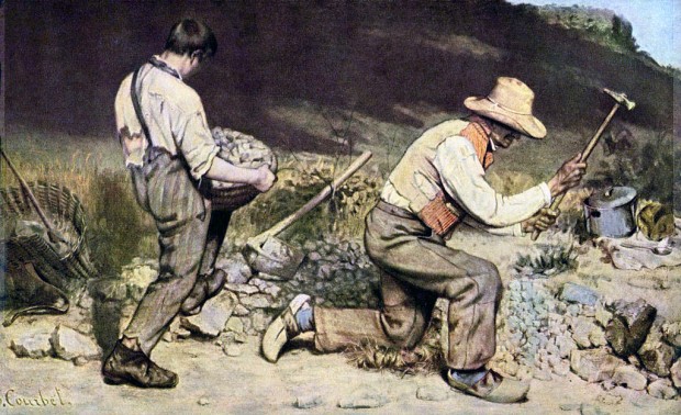 사실주의 회화 ‘돌 깨는 사람들’(Stone-Breakers, Gustave Courbet, 1849). 귀스타브 쿠르베 作