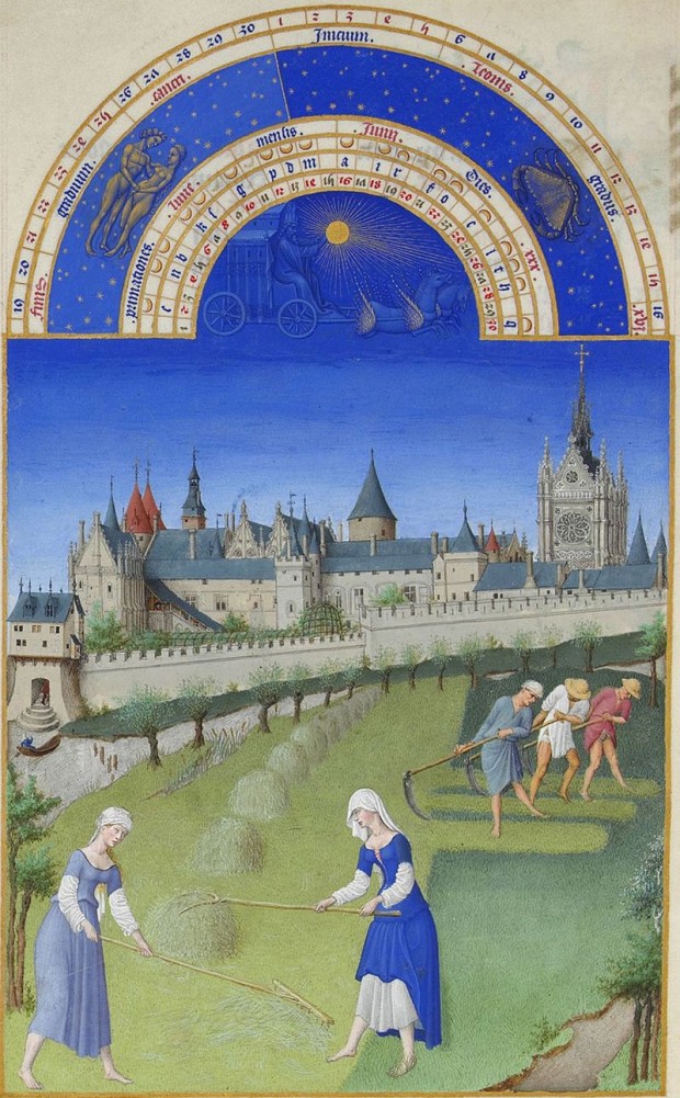 베리 공작의 귀한 시절 그림(Tres Riches Heures du Duc de Berry, 1413~1416). 림부르그 형제 作