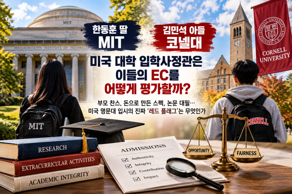 한동훈 딸 MIT·김민석 아들 코넬대...미국 명문대 입시의 진짜 기준은? - 뉴스 썸네일 이미지